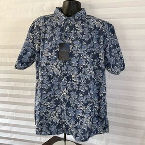 Verdo Men’s Blue Floral Short Sleeve Button Down Shirt Size XL Casual Summer Top